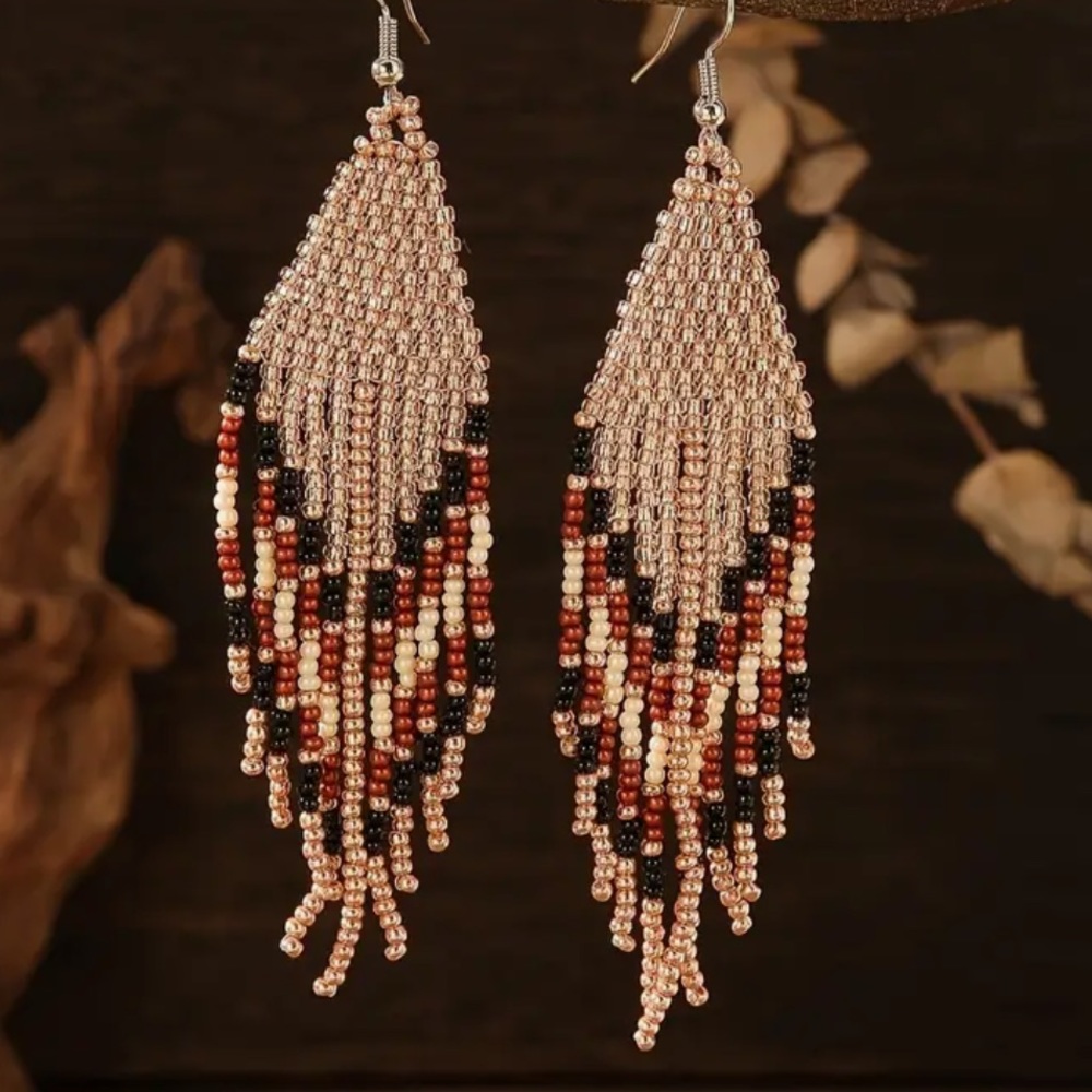 Handmade beaded Boho earring